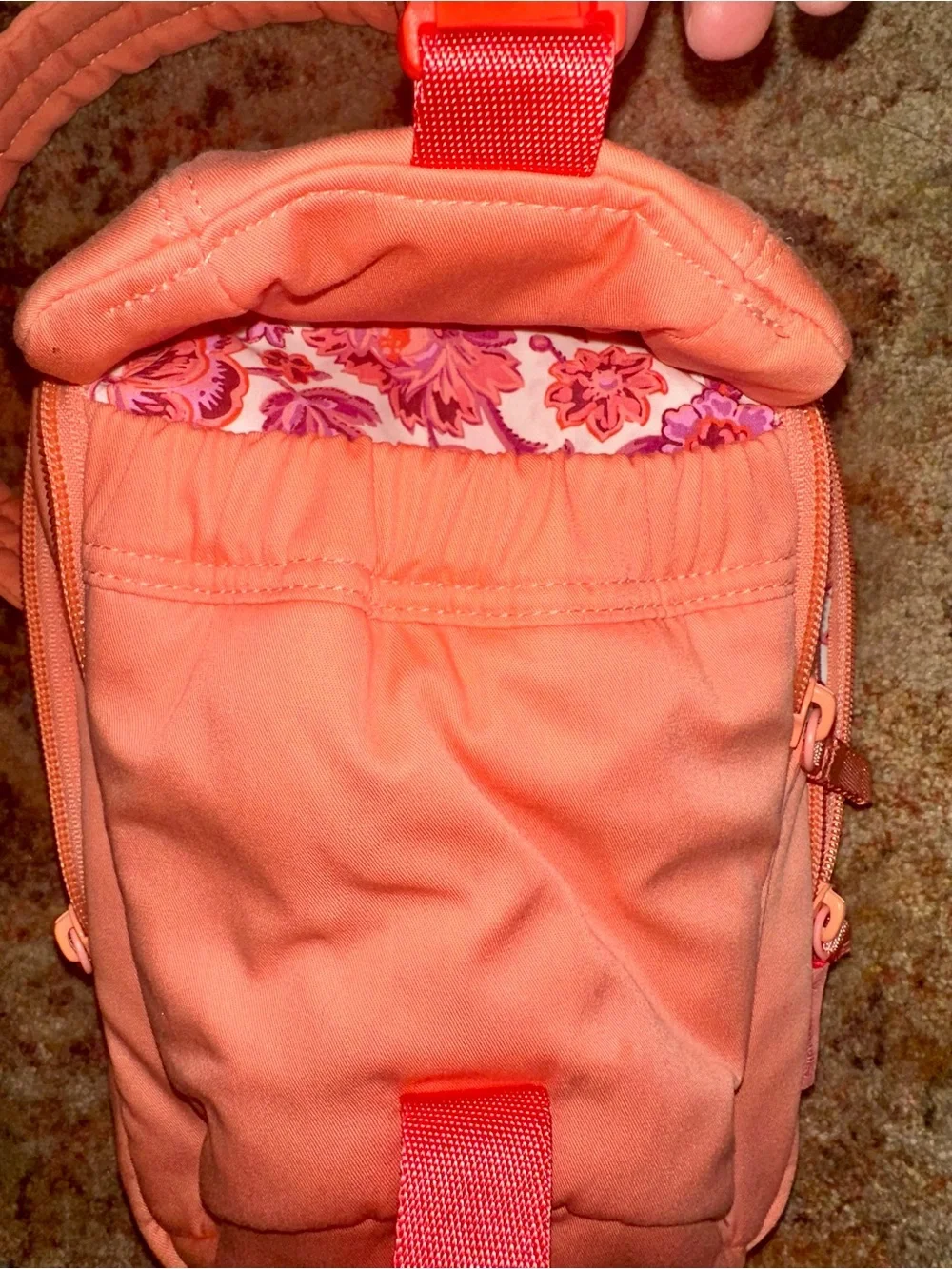 Vera Bradley Peach Crossbody Satchel with Adjustable Strap
